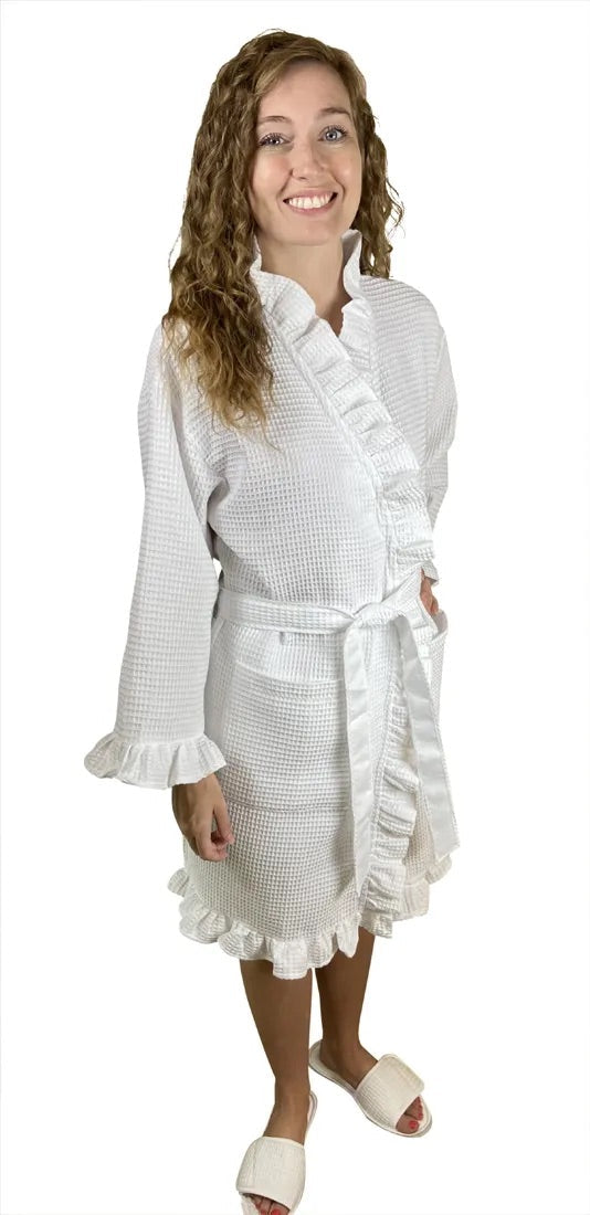 Designer Robe: White Waffle Robe