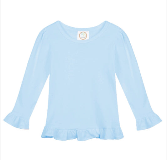 Girls Ruffle Hem Long Sleeve T-Shirt