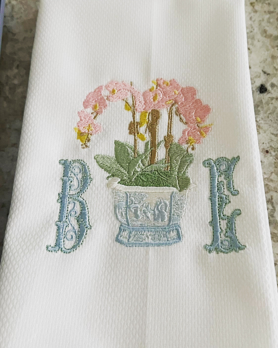 Garden Bee Bath Hand Towel Set Custom Embroidered Personalized 
